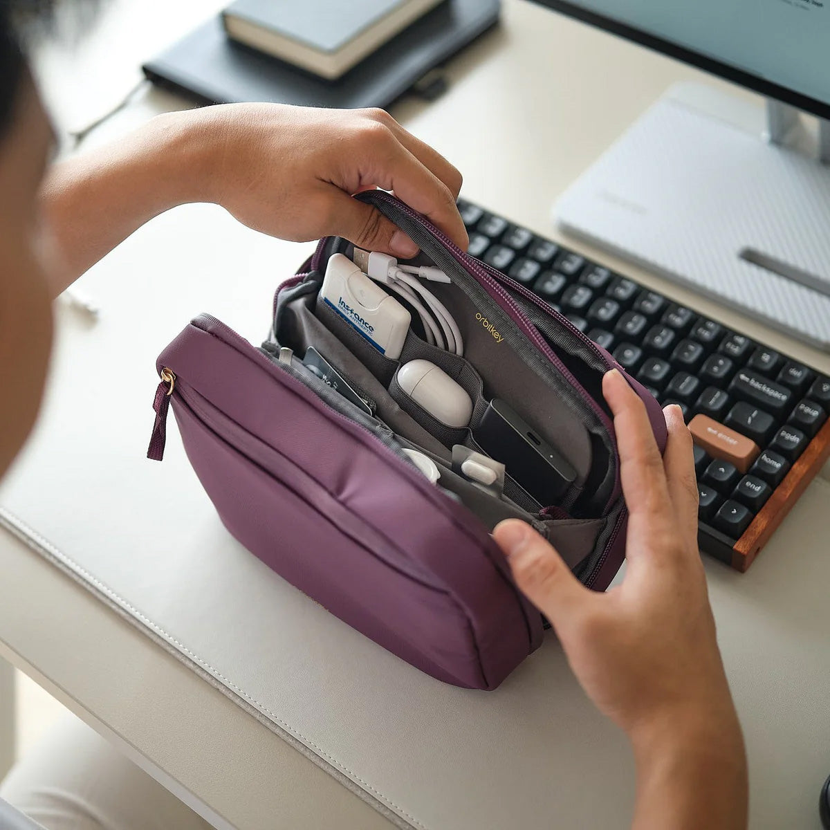 Orbitkey 2-in-1 Tech Pouch Limited Edition, Plum