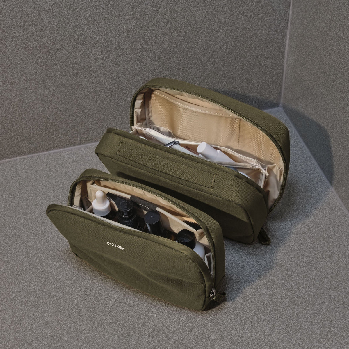 Orbitkey 2-in-1 Toiletry Pouch, Olive