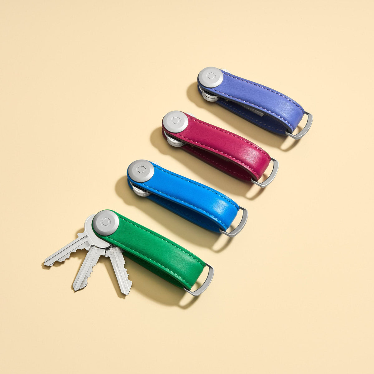 Orbitkey Key Organiser Leather, Cobalt Blue, detaljbilde 6