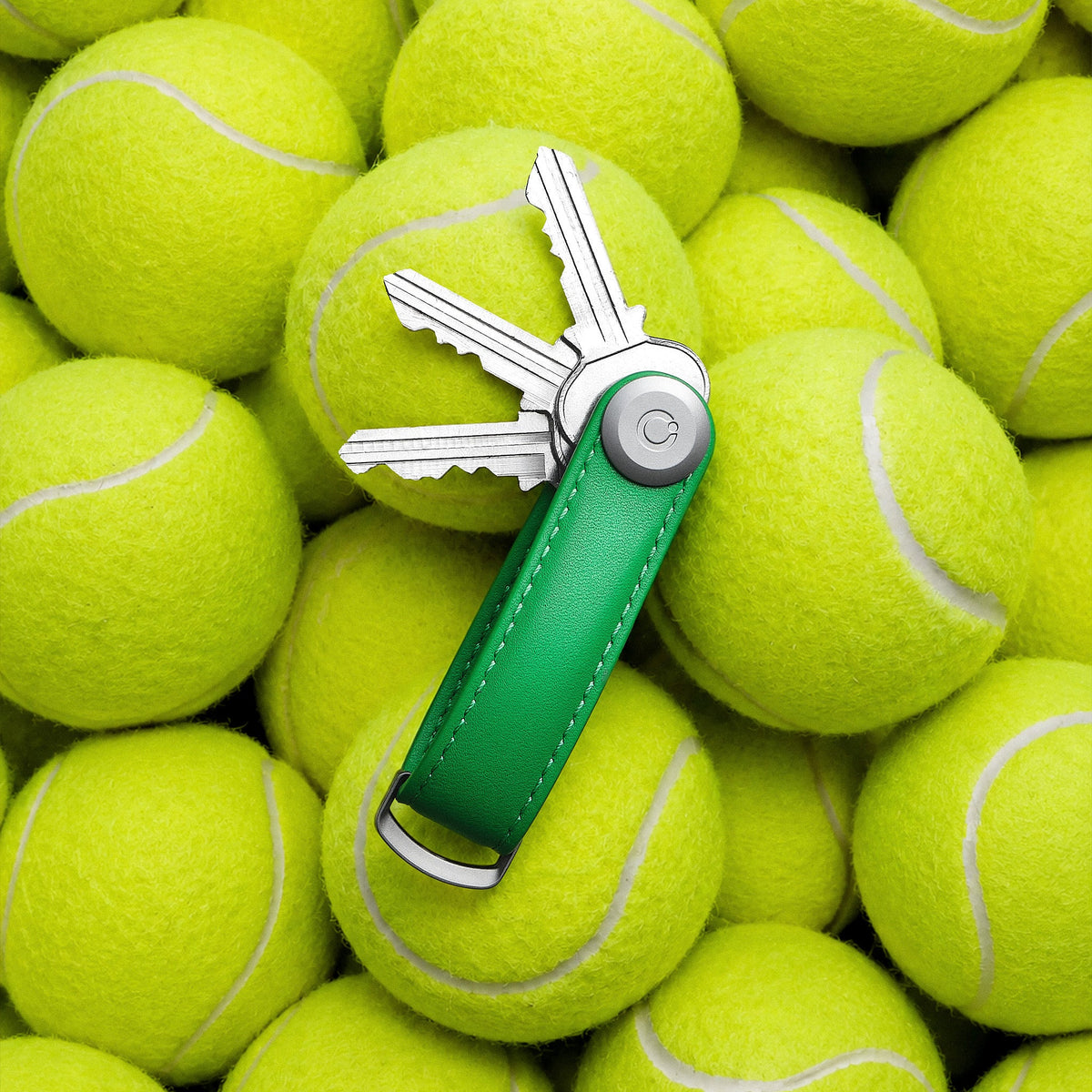 Orbitkey Key Organiser Leather, Kelly Green, i bruk 1