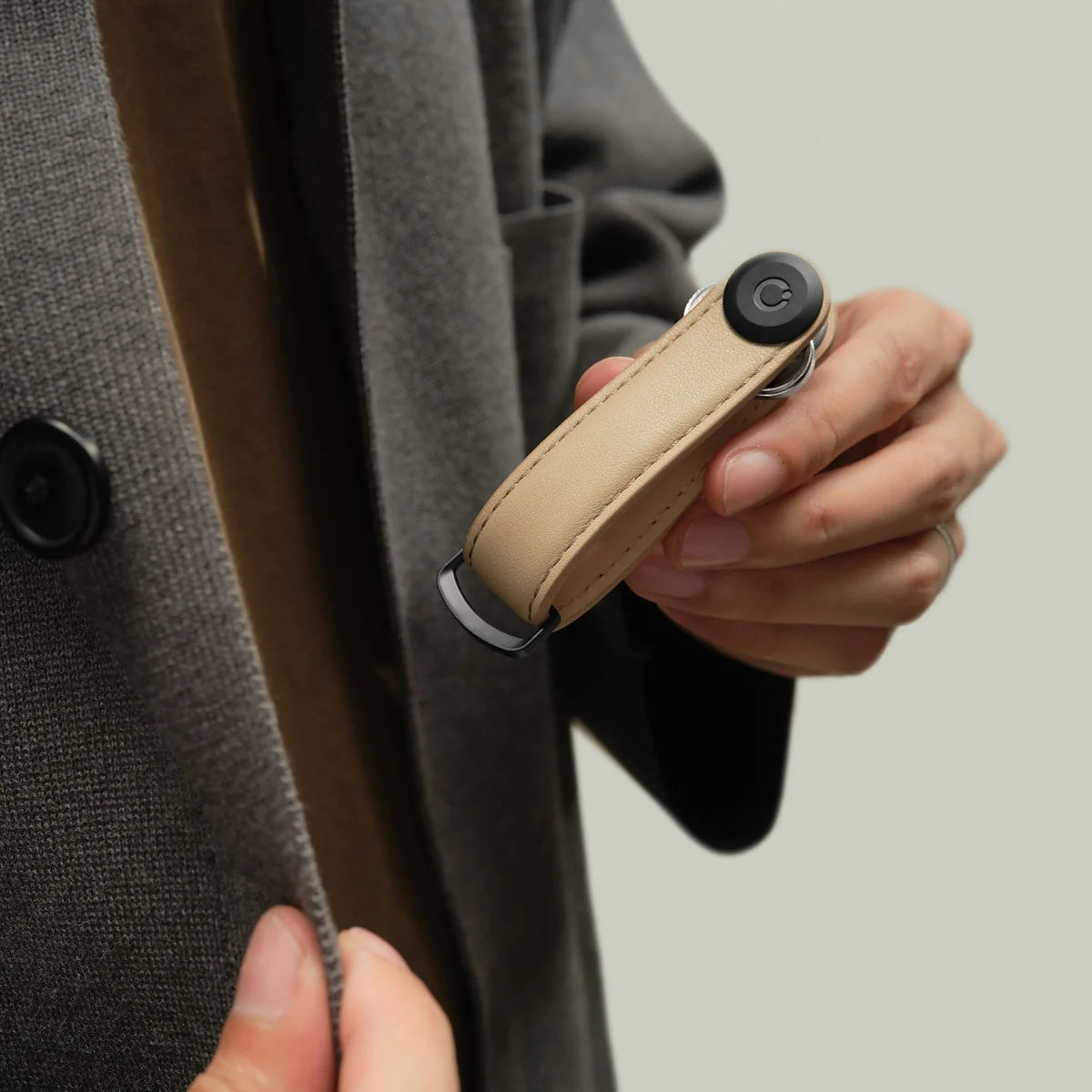 Orbitkey 2.0 Leather Key Organiser, Sand