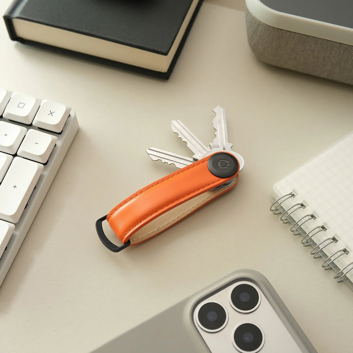 Orbitkey 2.0 Leather Key Organiser, Terracotta