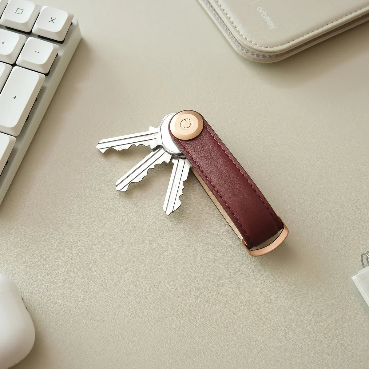 Orbitkey 2.0 Leather Key Organiser, Wine