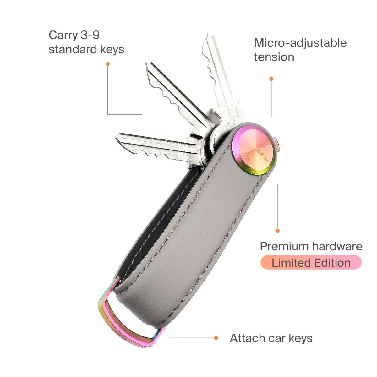 Orbitkey Key Organiser Pro Cosmic Range, Moon Rock