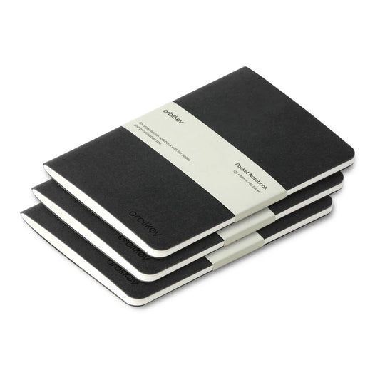 Orbitkey Organisation Pocket Notebook Black, 3-Pack