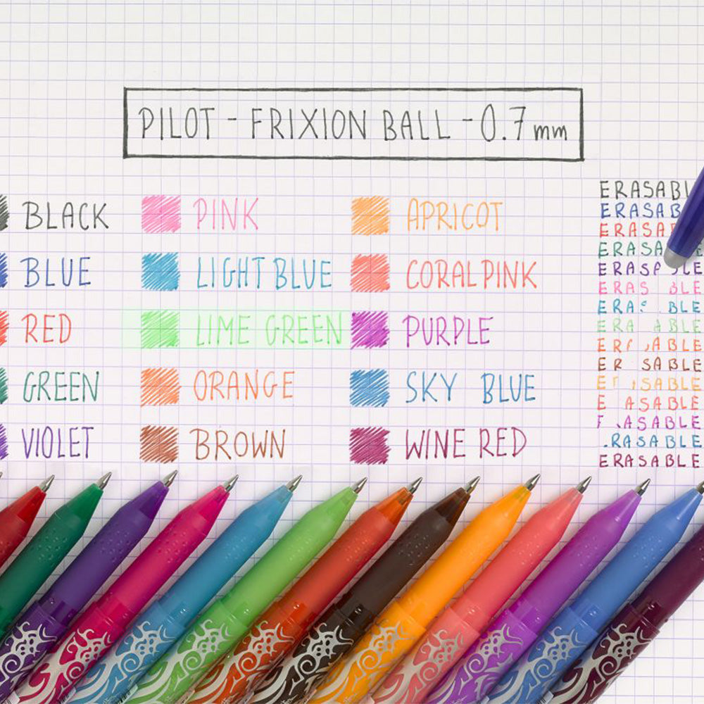 Pilot Frixion Ball Set2Go Pastell, 0.7mm (sett med 4 farger)
