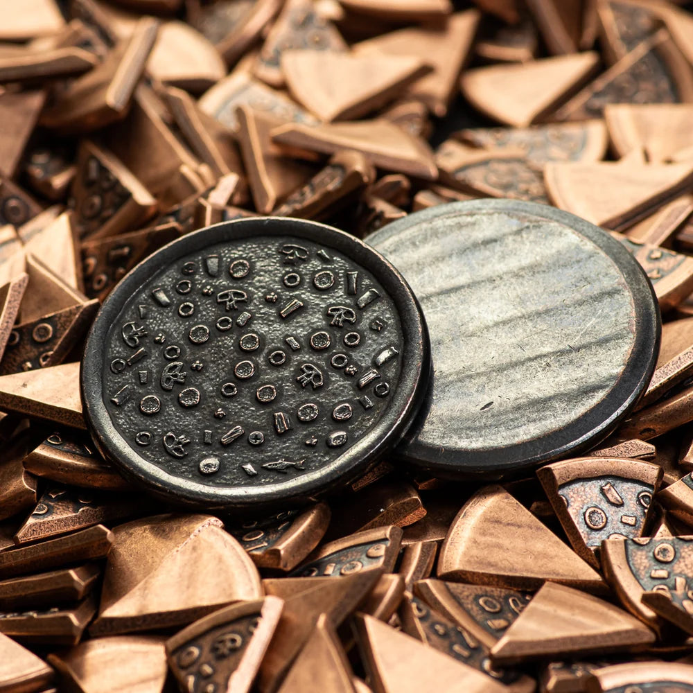 Shire Post Mint Burnt Supreme Pizza Coin with Tiny Pizza Box