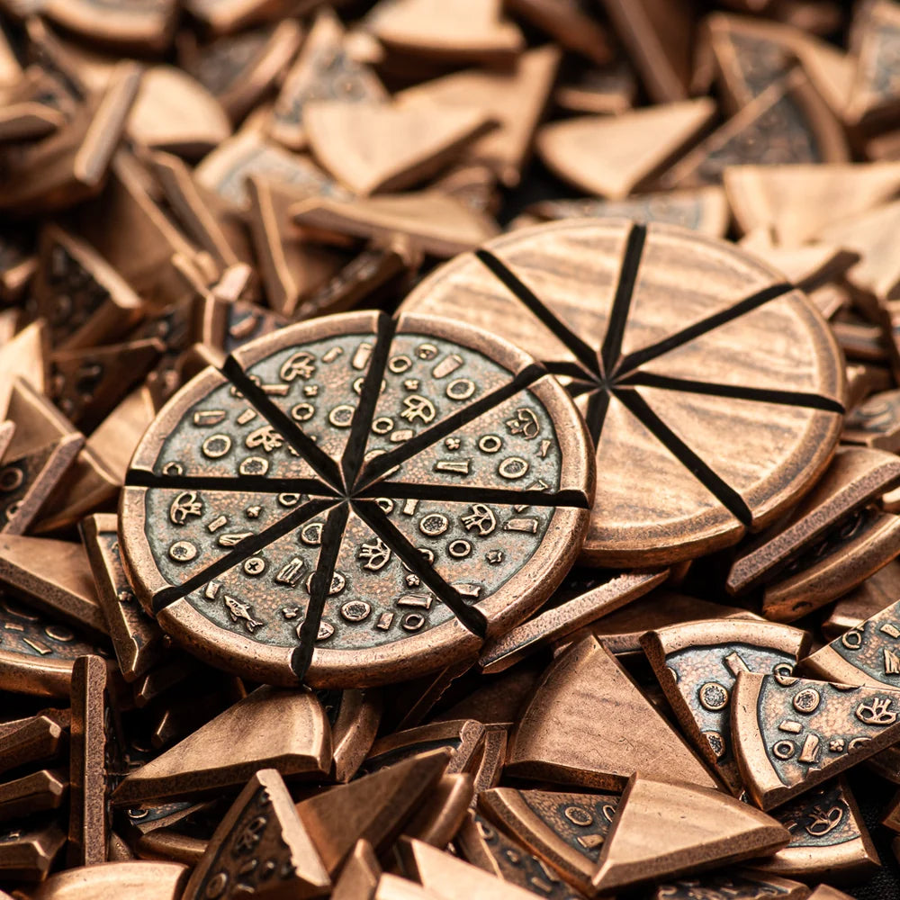 Shire Post Mint Pizzas of Eight Breakable Supreme Pizza Coin with two Tiny Pizza Boxes