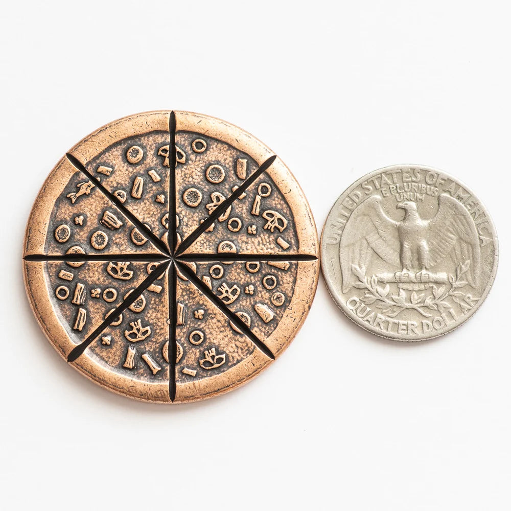 Shire Post Mint Pizza Moon Supreme Pizza Lunar Coin in Copper with Tiny Pizza Box