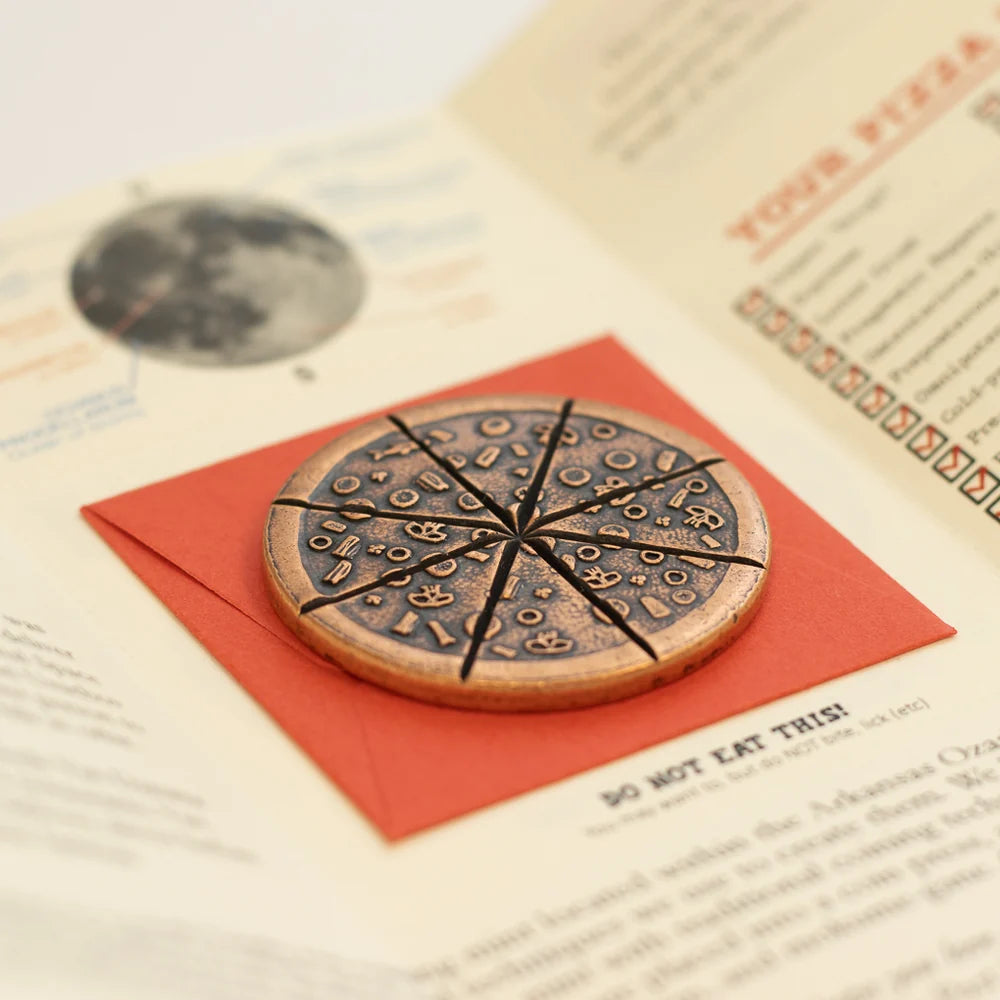 Shire Post Mint Pizza Moon Supreme Pizza Lunar Coin in Copper with Tiny Pizza Box