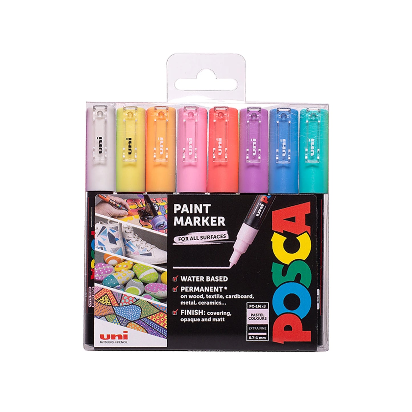 POSCA PC-1M Extra-fine, Pastell 8-pakk