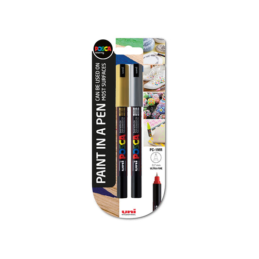 POSCA PC-1MR Ultra-fine, Gold/Silver 2-pakk