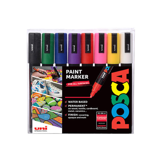 POSCA PC-5M Medium, Standard 8-pakk