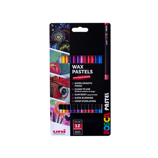 POSCA Wax Pastel Mixsett 1, 12-pakk