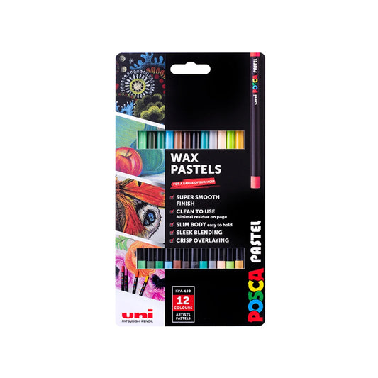 POSCA Wax Pastel Mixsett 2, 12-pakk