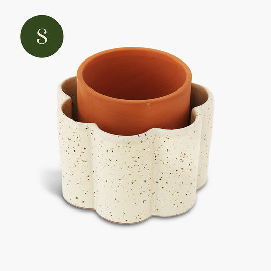 Pepin Paulita Self-Watering Pot, Textured White