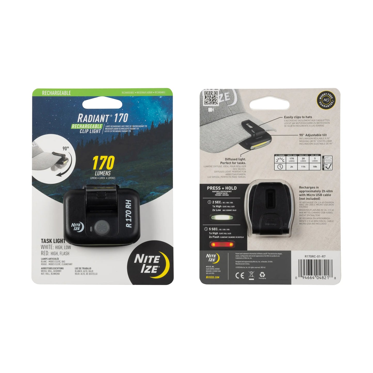 Nite Ize Radiant™ 170 Rechargeable Clip Light