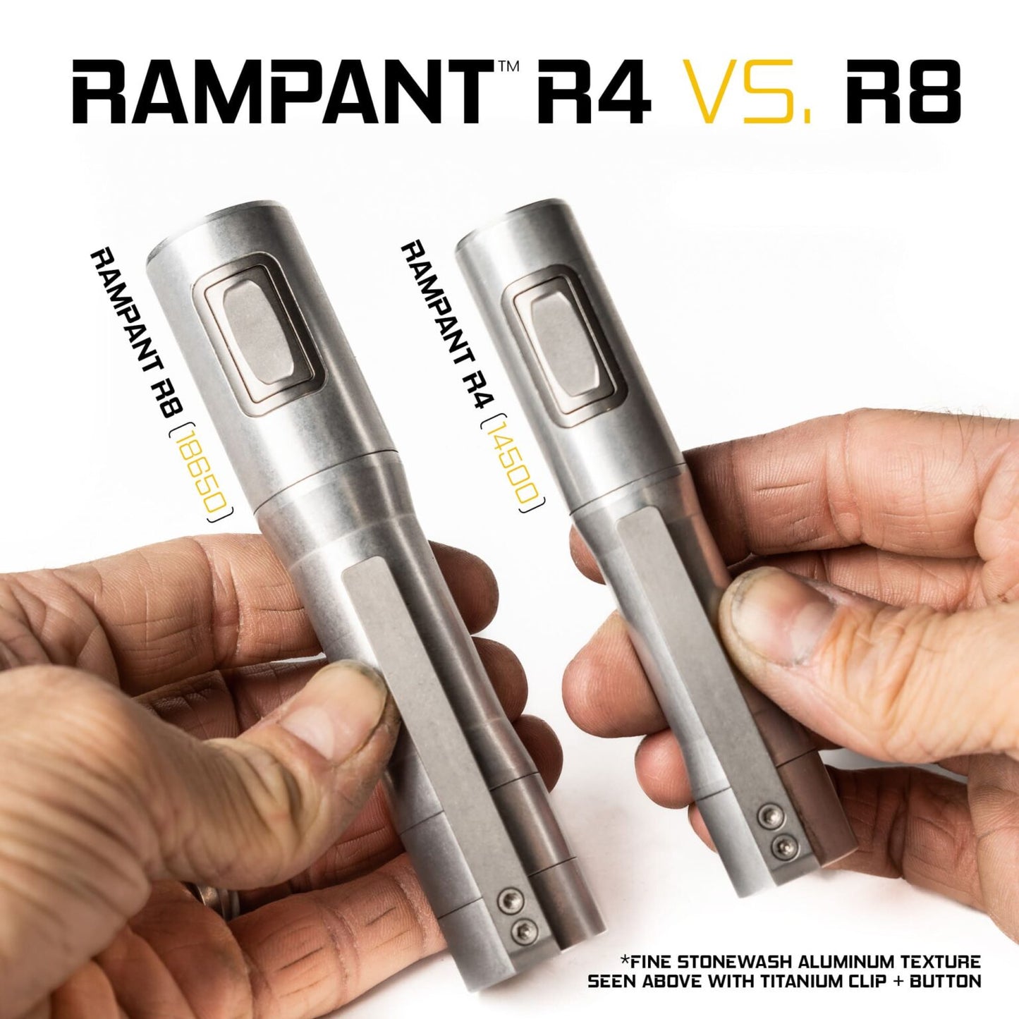 Exceed Designs RAMPANT R4 EDC Flashlight (Stonewashed 6AL -4V Titanium + Copper Pill) 1100+ LUMENS SFT40