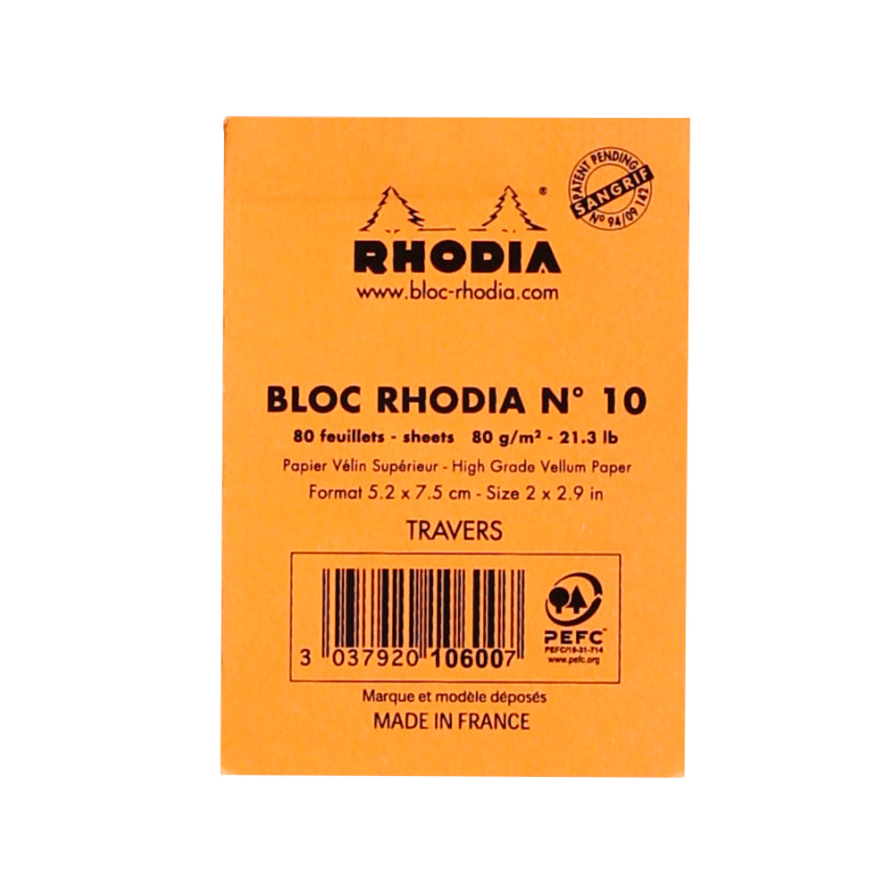 Rhodia Head Stapled Pad No.10, Lined