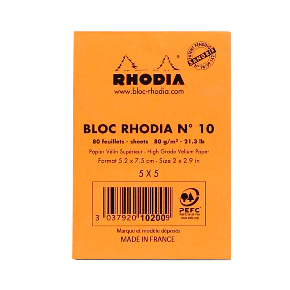 Rhodia Head Stapled Pad No.10, Squared