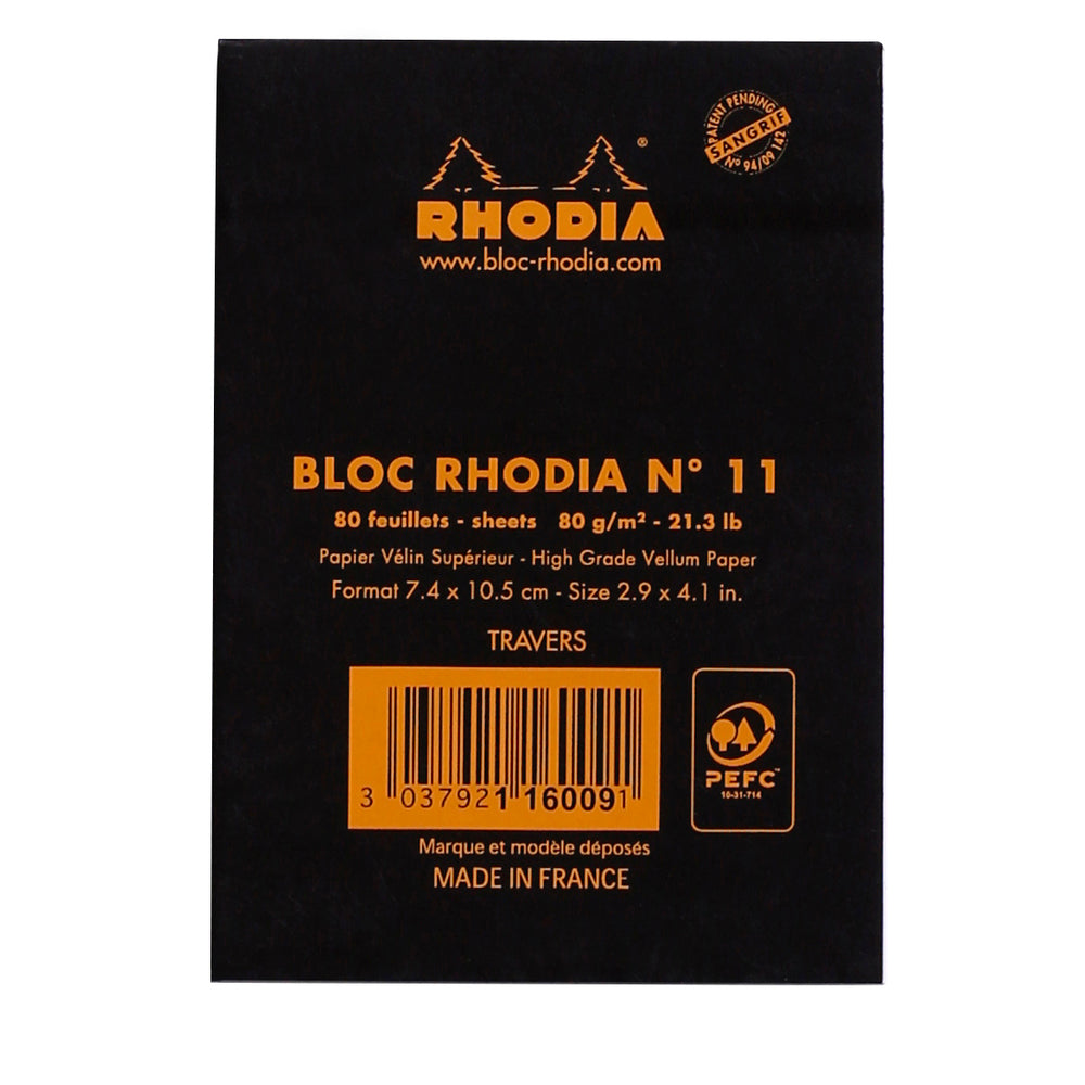 Rhodia Head Stapled Pad No.11 A7, Lined