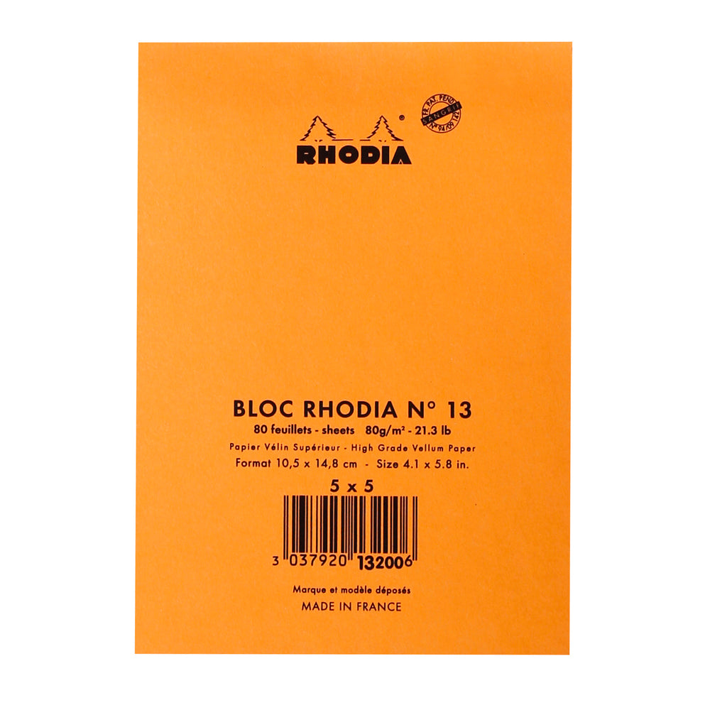 Rhodia Head Stapled Pad No.13 A6, Squared