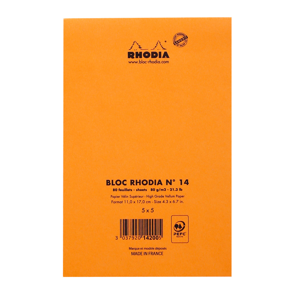 Rhodia Head Stapled Pad No.14, Squared