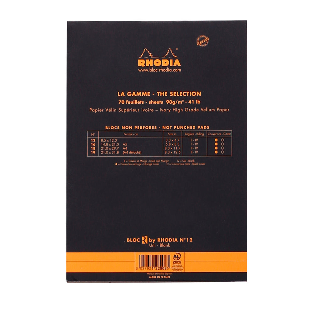 Rhodia Le R Stapled Pad No.12, Blank