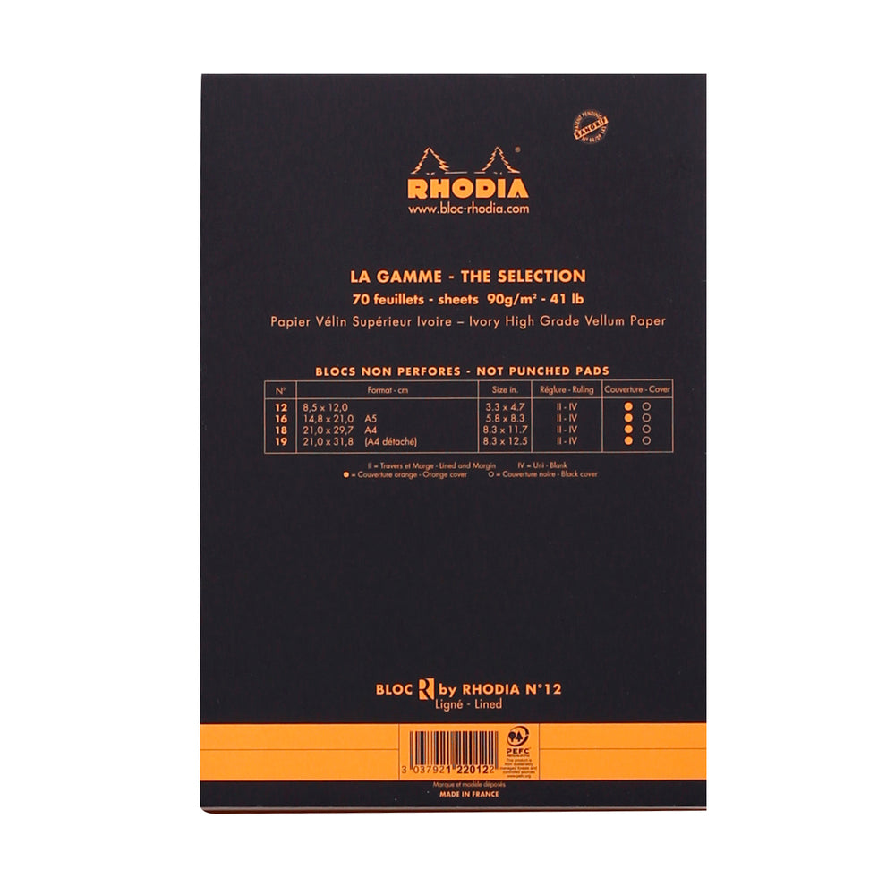 Rhodia Le R Stapled Pad No.12, Lined