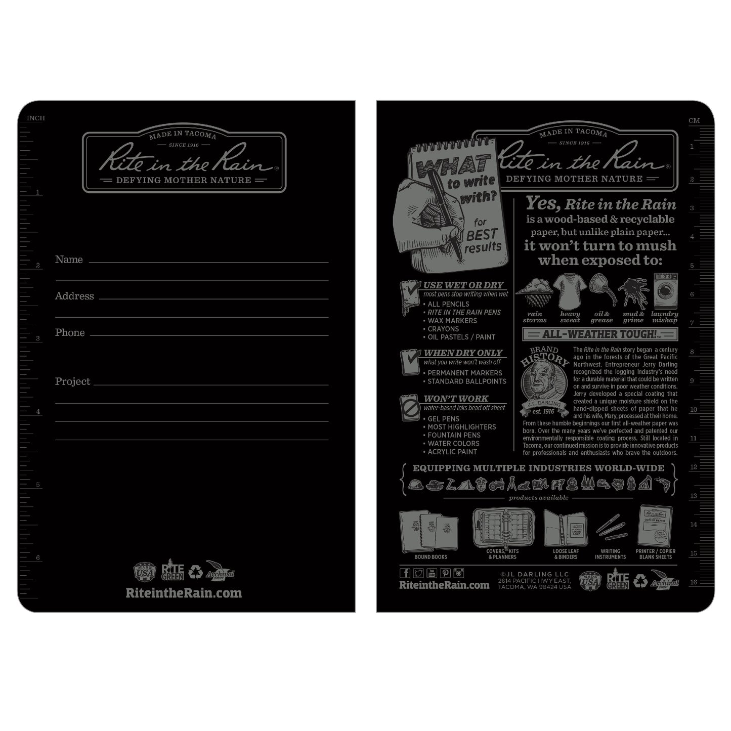 Rite in the Rain Stapled Notebook, 3-pack