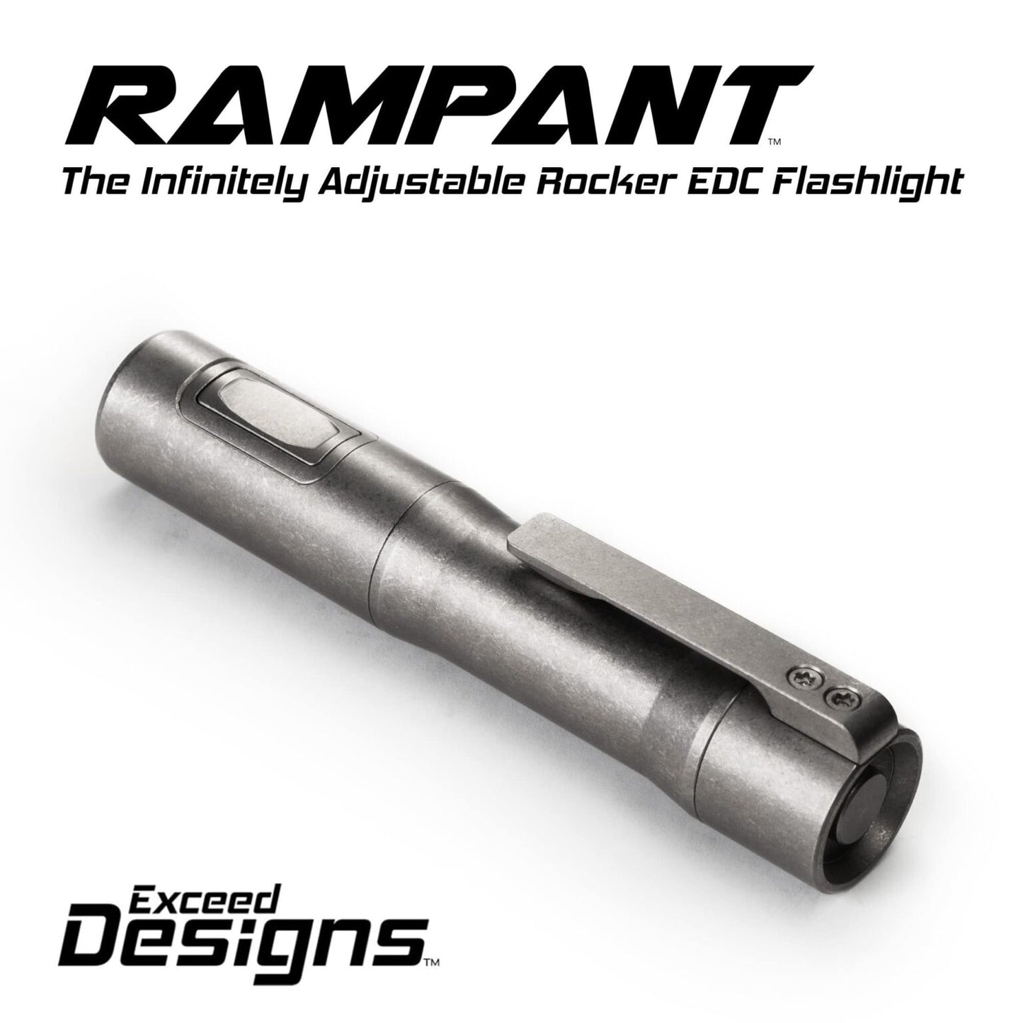 Exceed Designs RAMPANT R4 EDC Flashlight (Stonewashed 6AL -4V Titanium + Copper Pill) 1100+ LUMENS SFT40