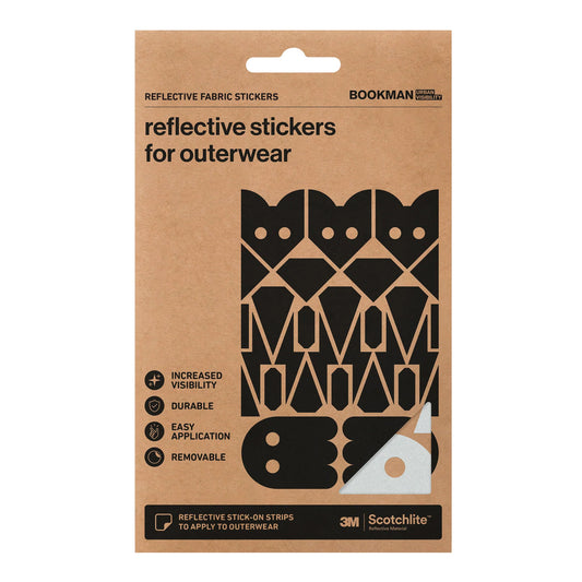 Bookman Urban Visibility Reflective Fabric Stickers Adventure, Silver