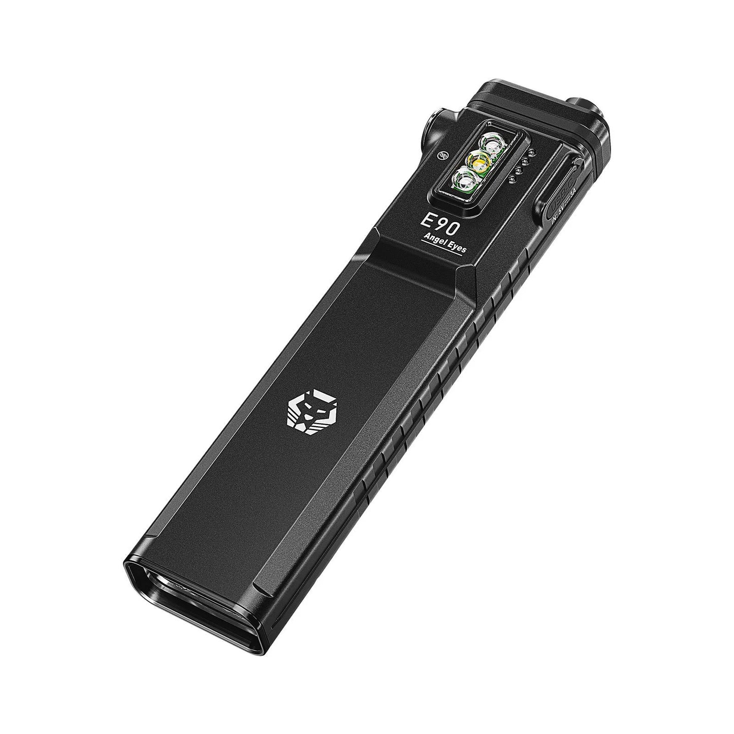 RovyVon Angel Eyes E90 Flat EDC Flashlight 7000K, Black
