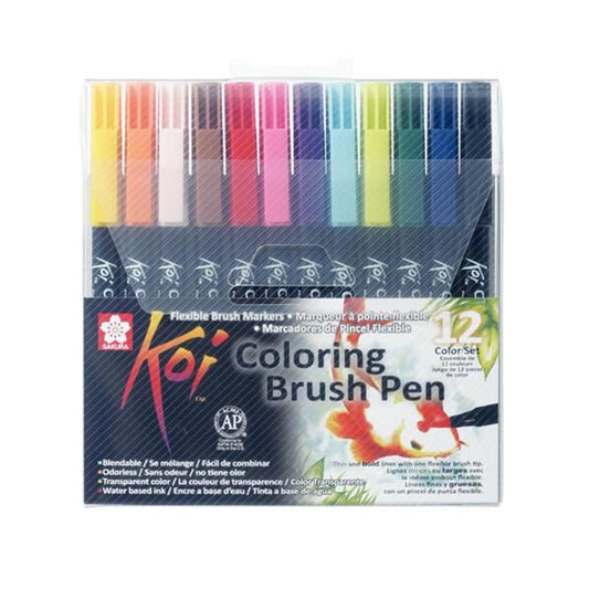 Sakura KOI Coloring Brush Pen, 12-sett