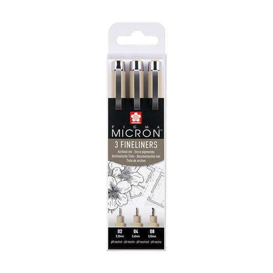 Sakura Pigma Micron Black, 3-sett