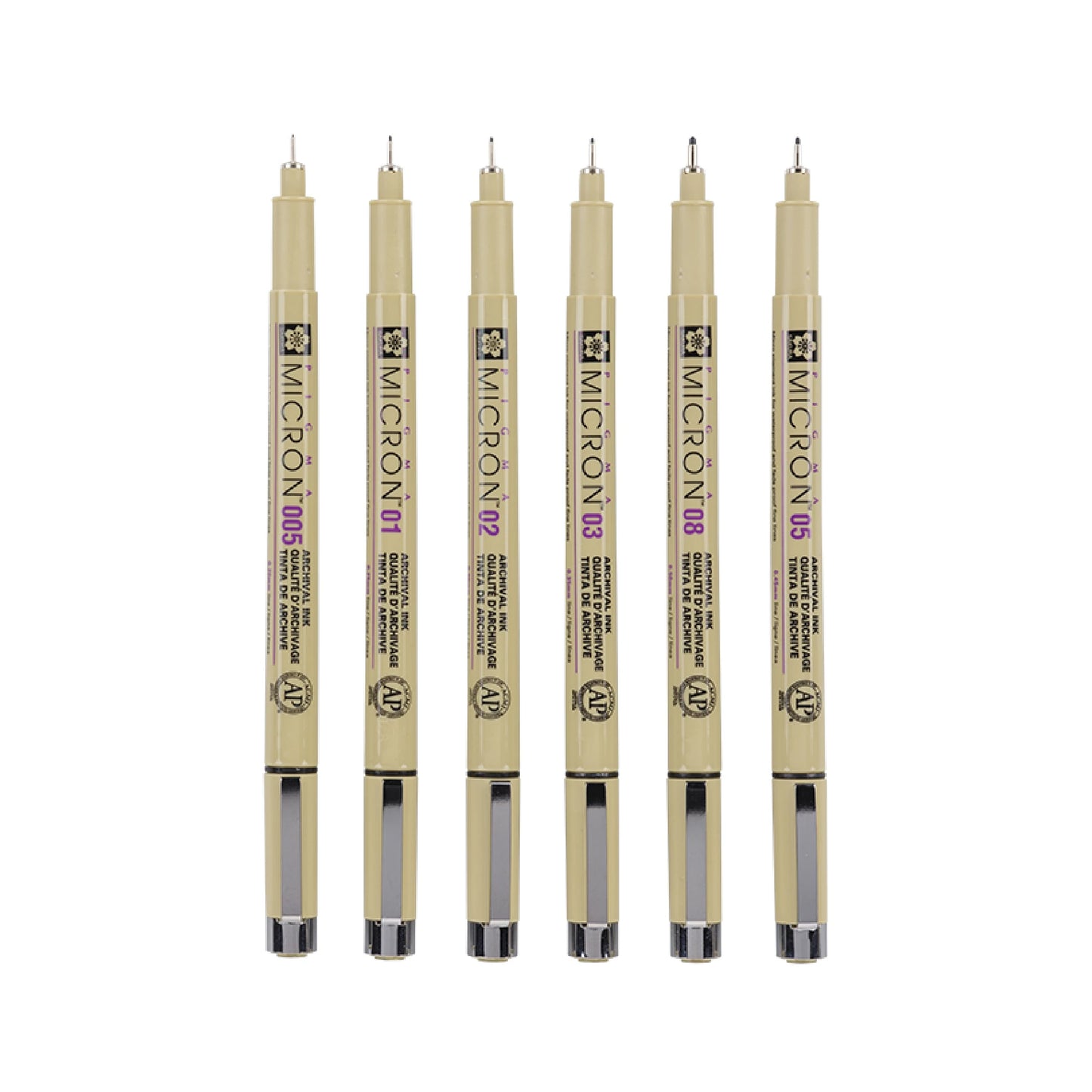 Sakura Pigma Micron Black, 6-sett