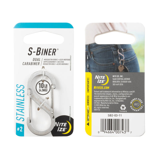 Nite Ize S-Biner® Stainless Steel Dual Carabiner #2, Stainless