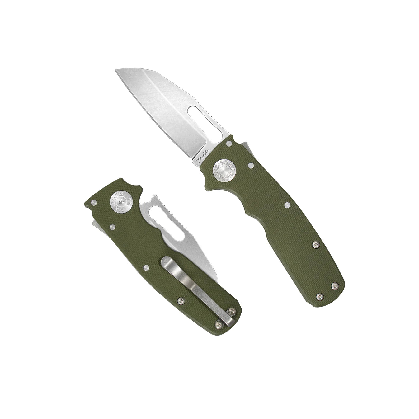 Demko Knives Shark-Cub® 20CV - G10 Shark Foot, OD Green