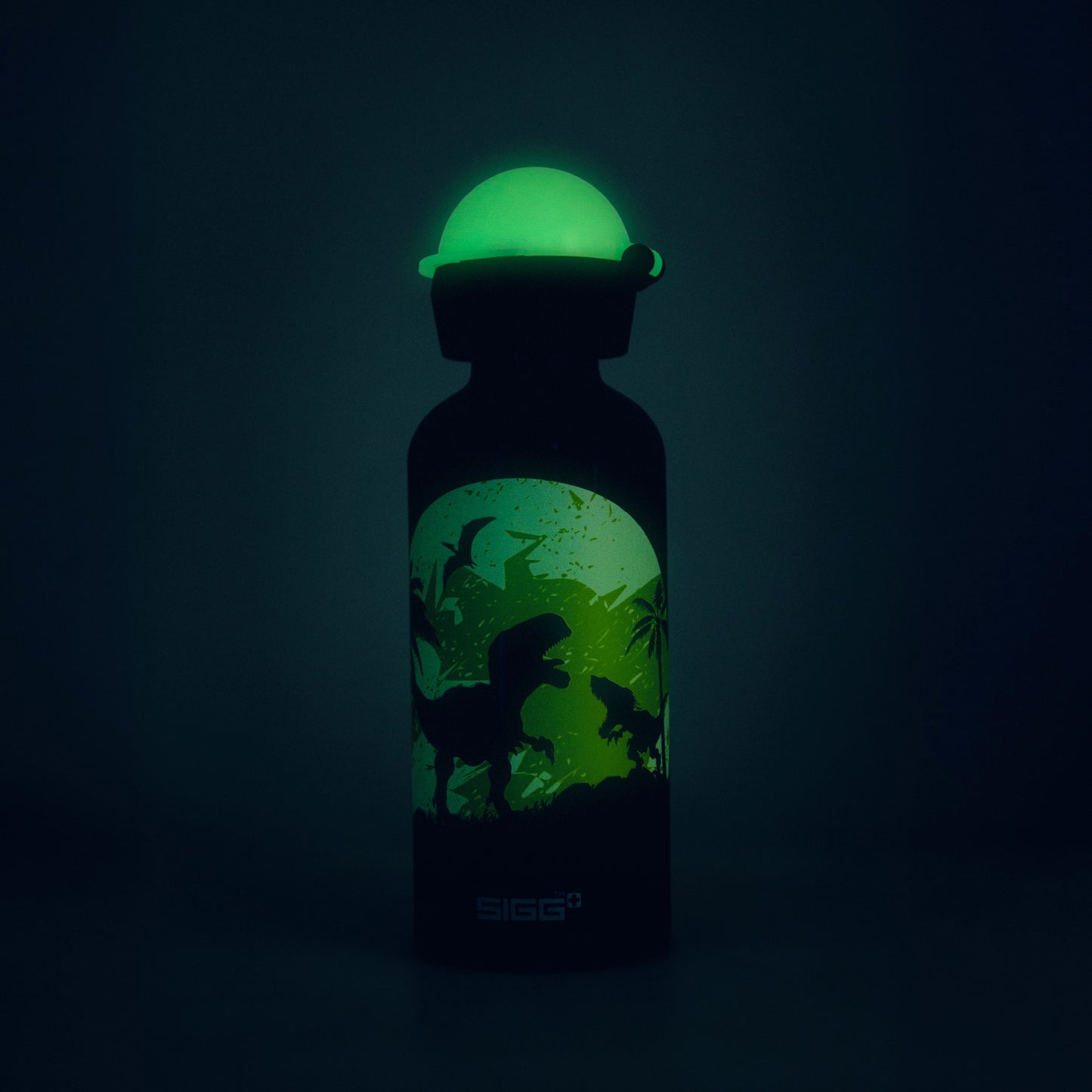 SIGG Kids Water Bottle 0.4L, Glow Moon Dinos