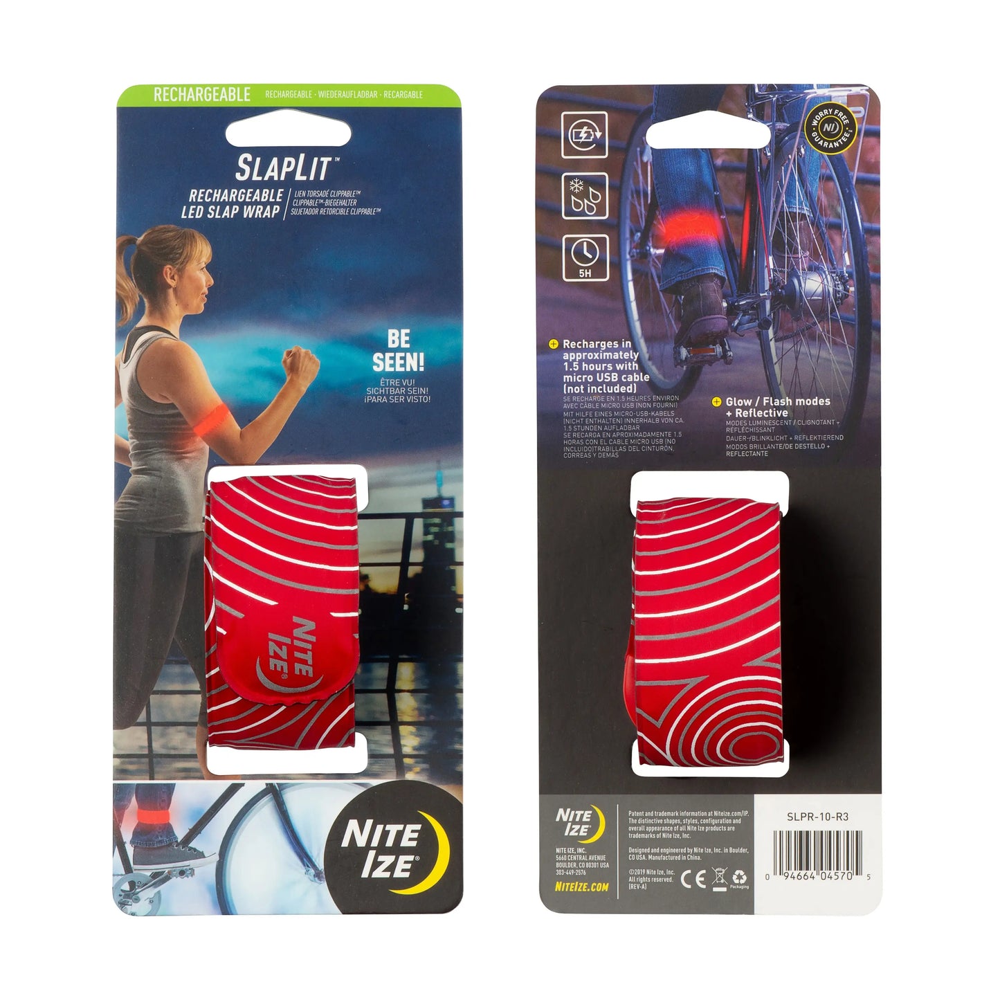 Nite Ize SlapLit Rechargeable LED Slap Wrap, Red
