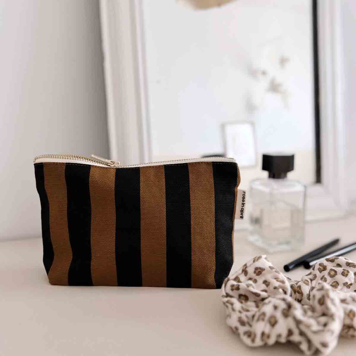 Rose in April Sofia Pouch Stripes, Cumin
