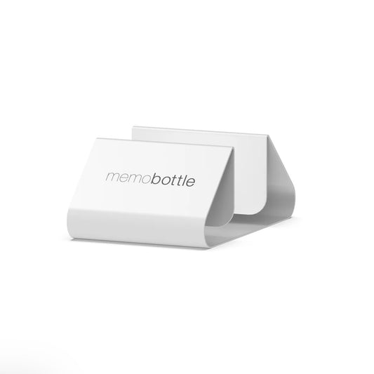 Memobottle™ White Desk Stand (Stainless Steel memobottle)