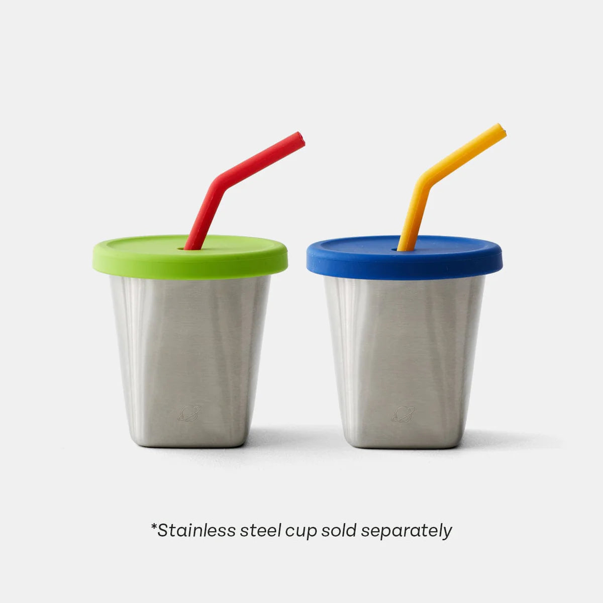 PlanetBox Silicone Straw and Lid Set, Horizon