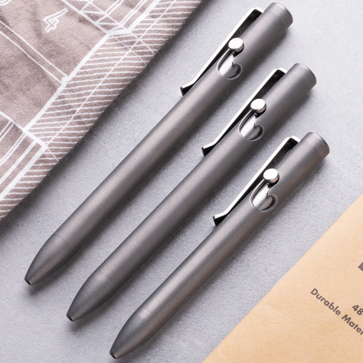 Tactile Turn Stonewashed Titanium Bolt Action Pen