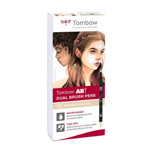 Tombow ABT Dual Brush 12P-4 Portrait colours (Sett med 12 Farger)