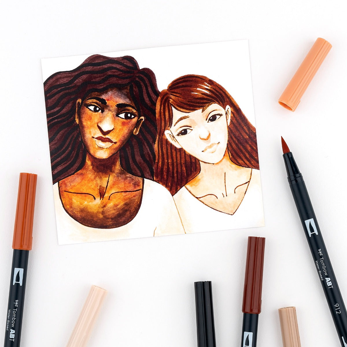 Tombow ABT Dual Brush 12P-4 Portrait colours (Sett med 12 Farger)