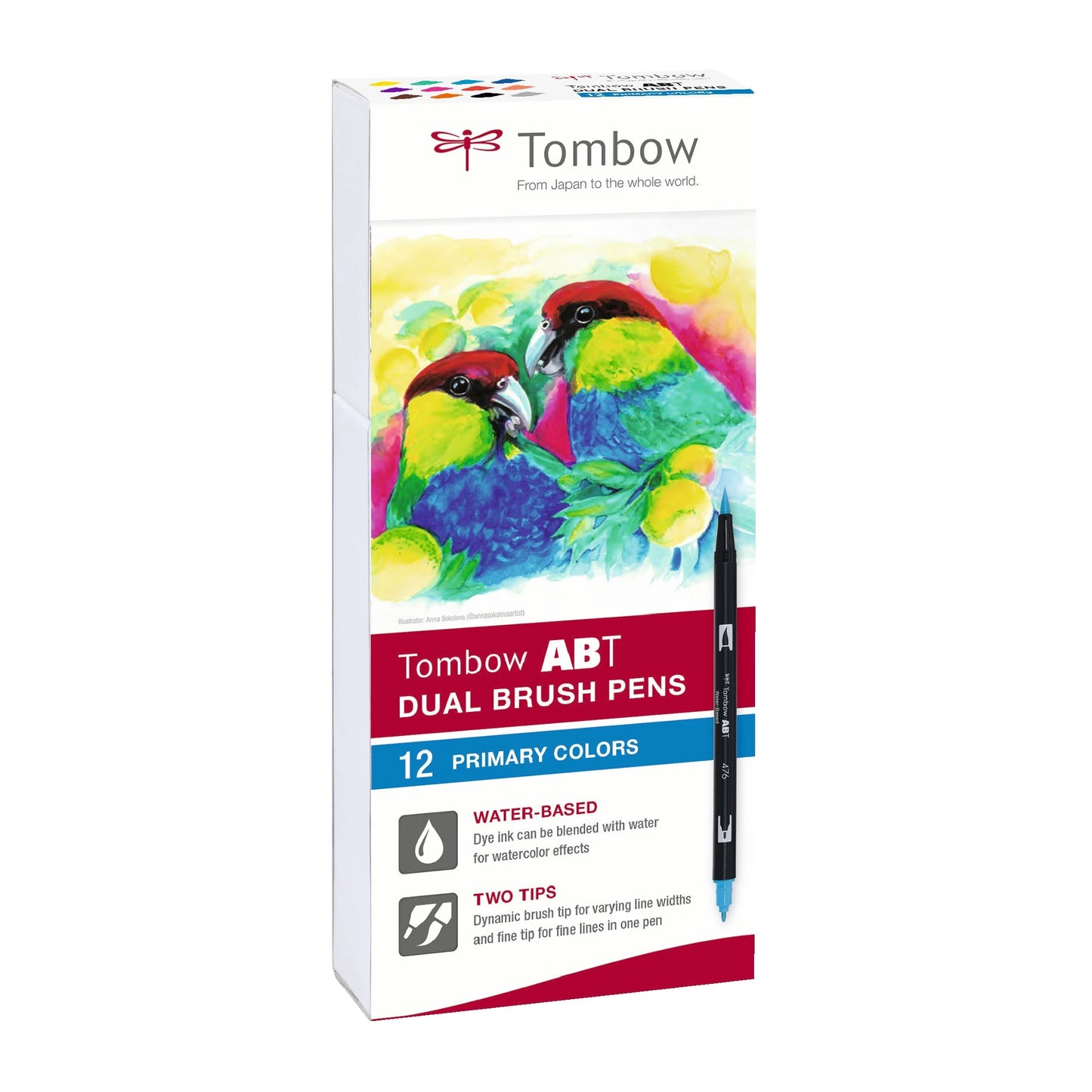 Tombow ABT Dual Brush 12P-1 Basic (Sett med 12 Farger)