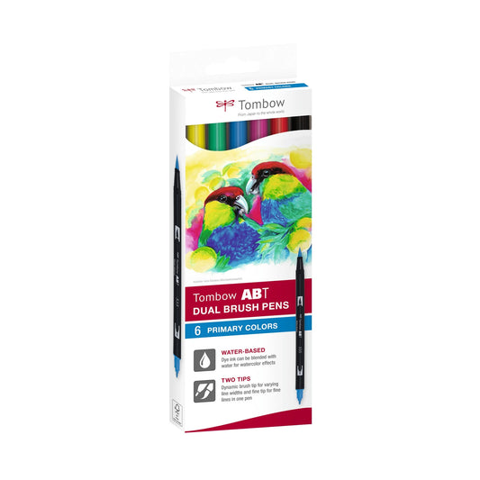 Tombow ABT Dual Brush 6C-1 Basic Carton (Sett med 6 Farger)