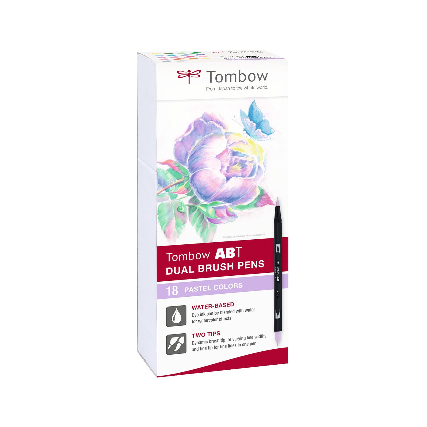 Tombow ABT Dual Brush 18P-5 Pastel (Sett med 18 Farger)