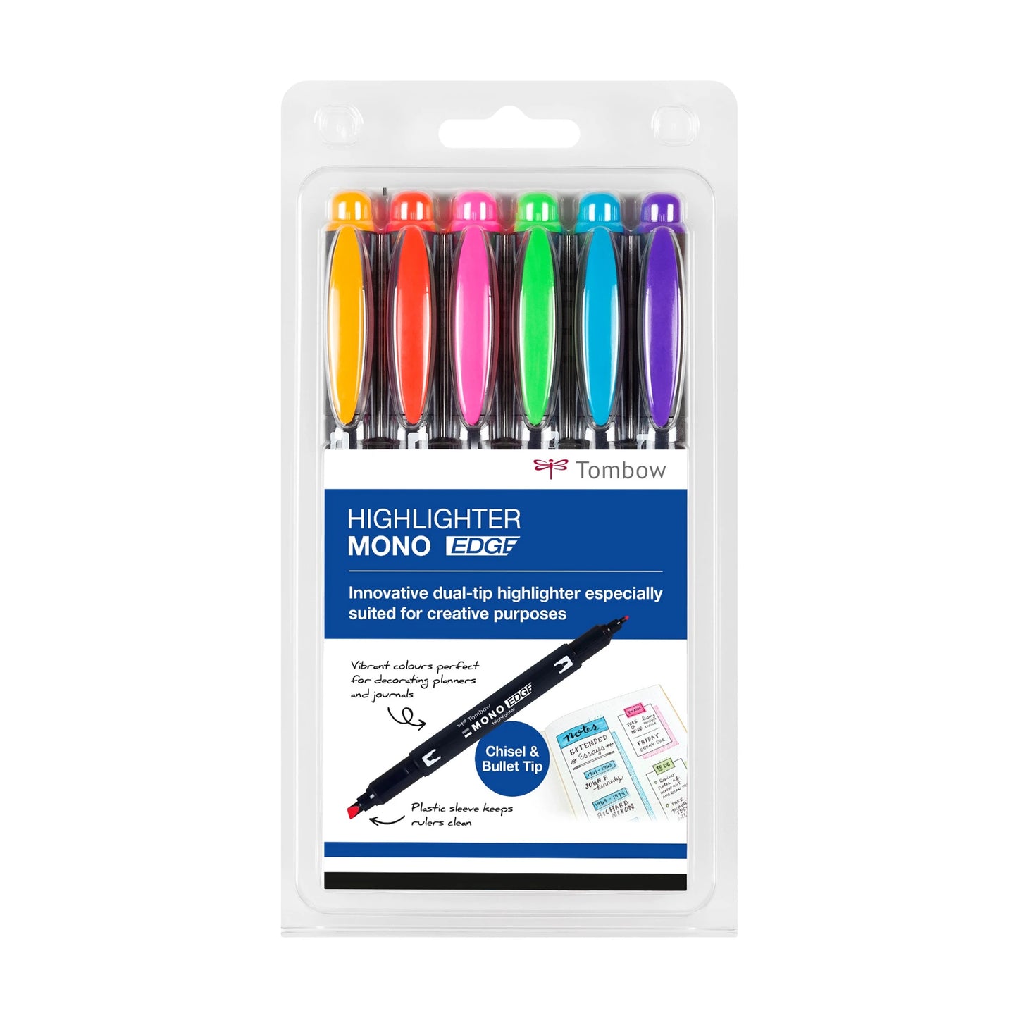 Tombow Highlighter Mono Edge, 6-Pakk